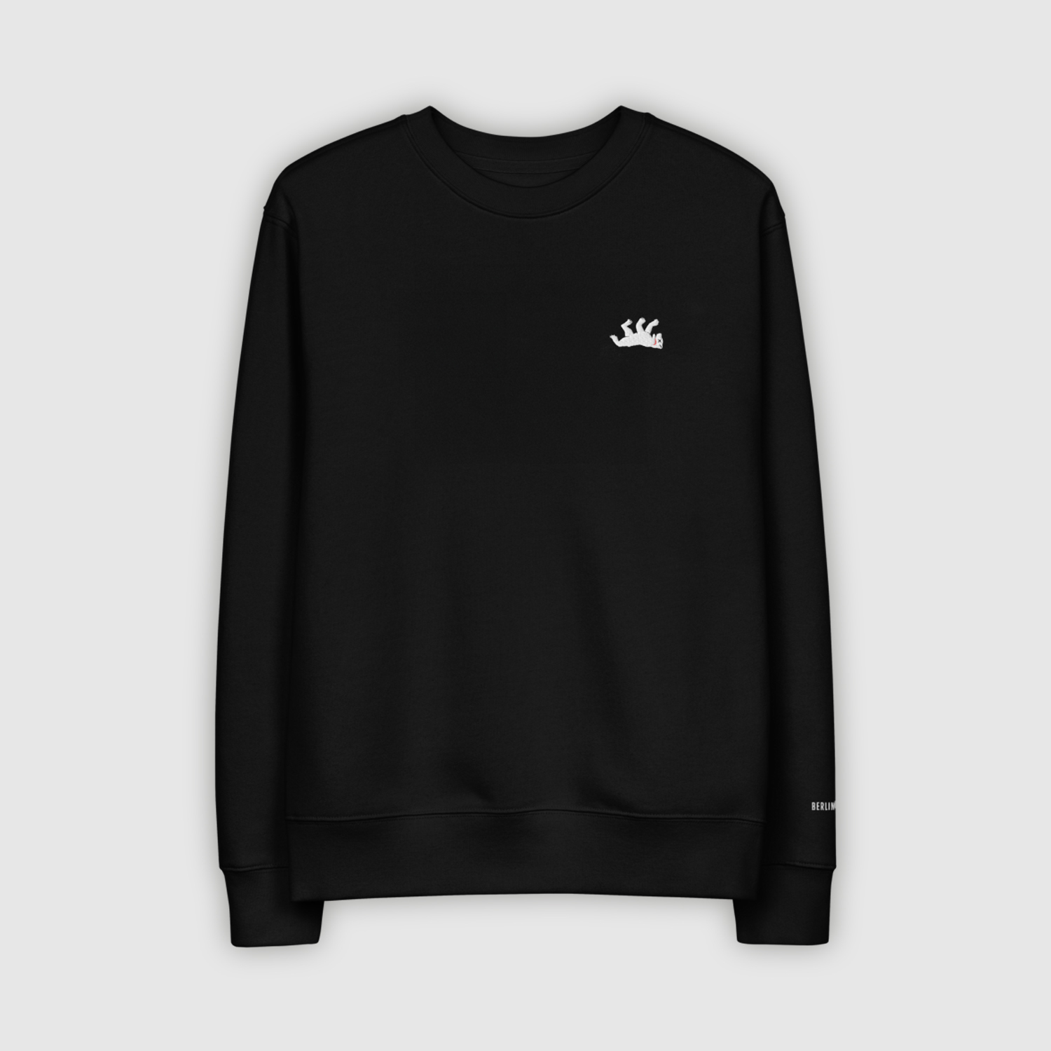 Berlin Kills Me Embroidered Left Chest Black Unisex Eco Sweatshirt