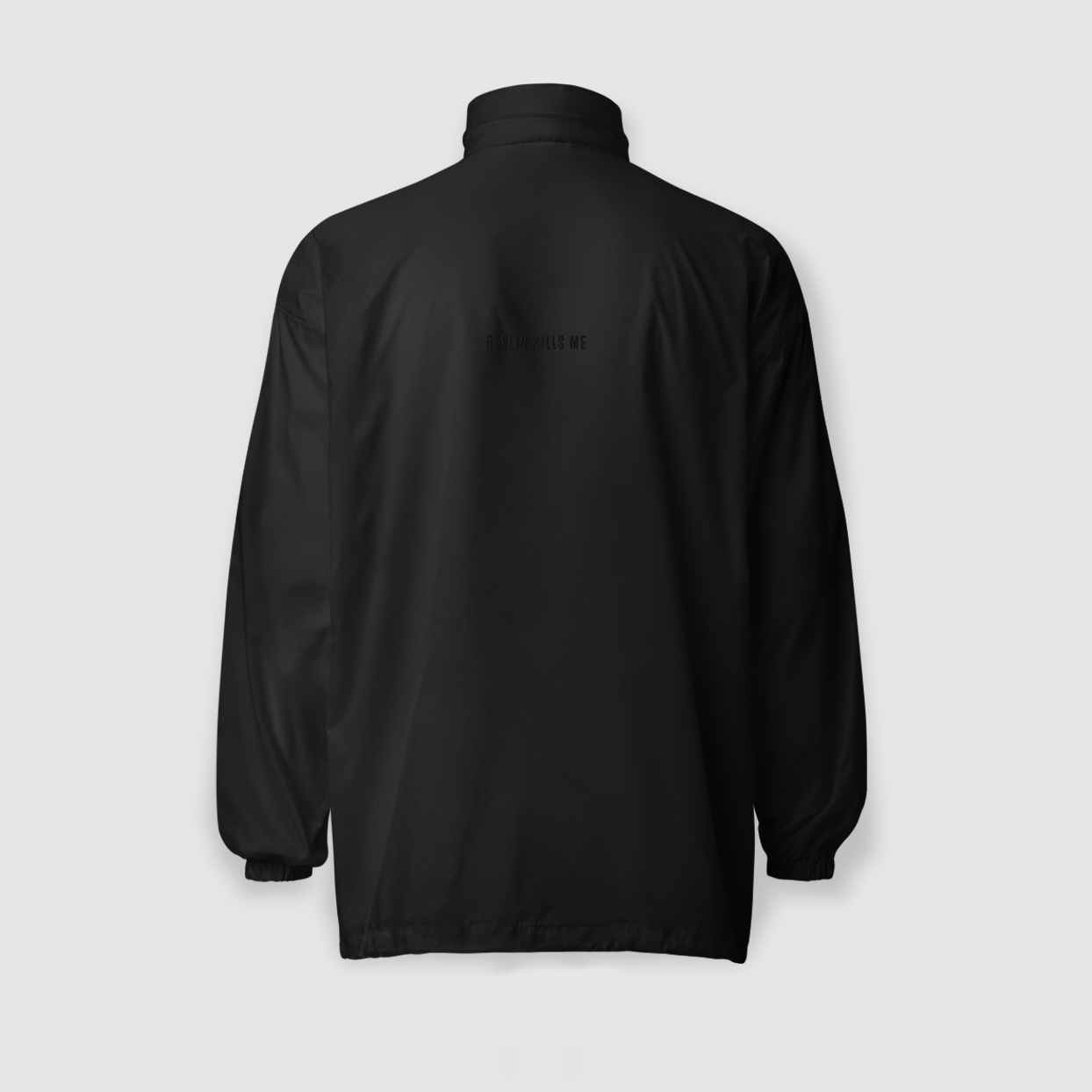 Berlin Kills Me Classic Embroidered Dead Bear Logo Windbreaker Back (Black)