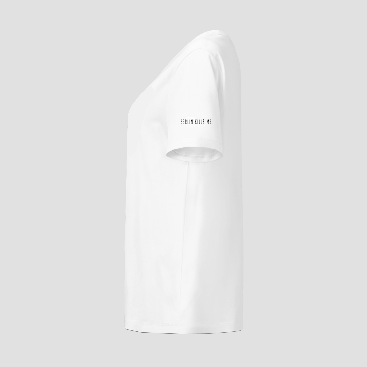 Berlin Kills Me White Ladie T Shirt Left Sleeve