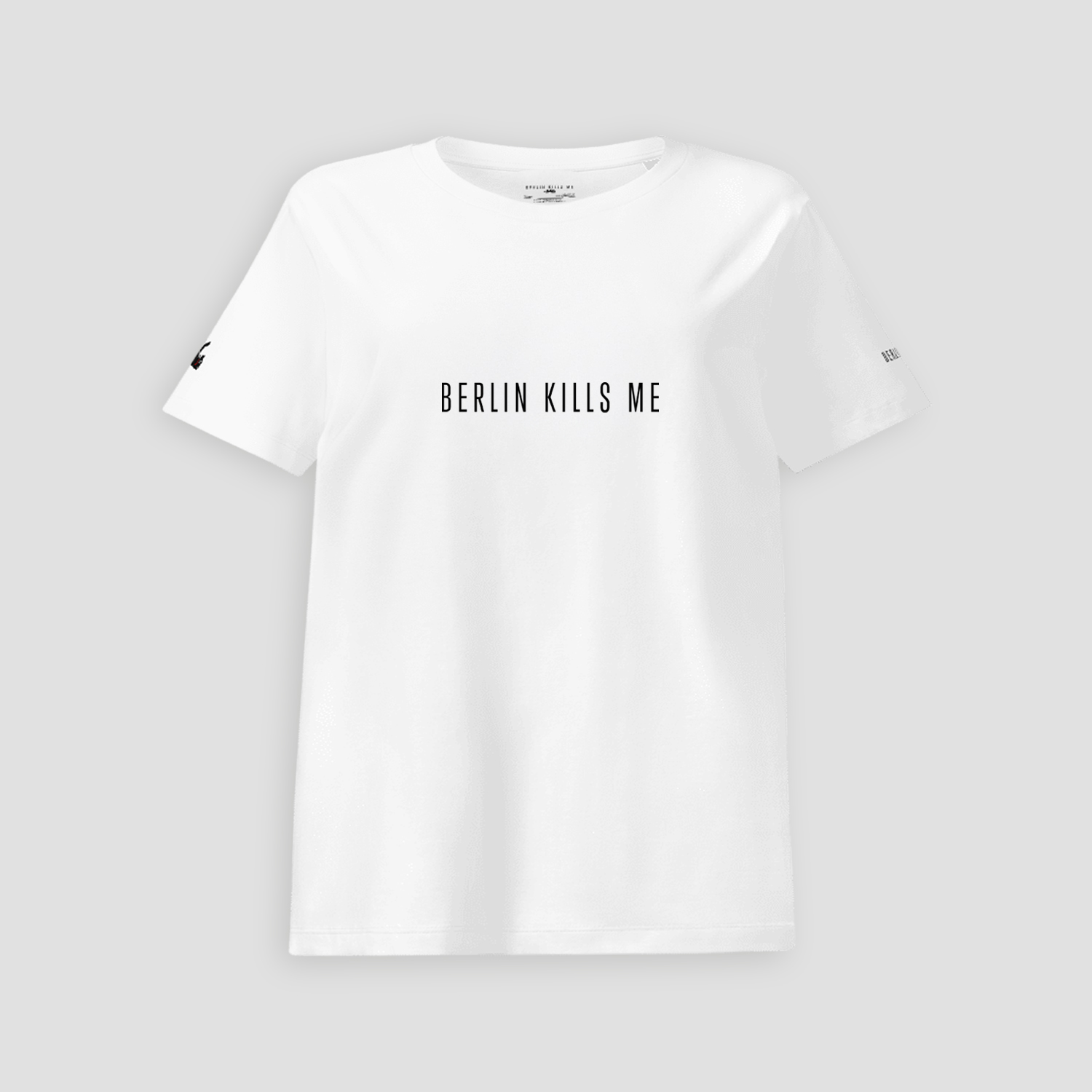 Berlin Kills Me White Ladies Fitted Organic T-Shirt