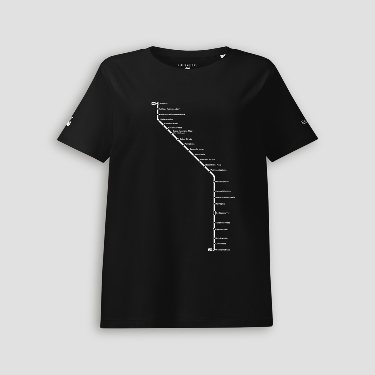 Die U8 Berlin Kills Me Black Organic Cotton Ladies Shirt