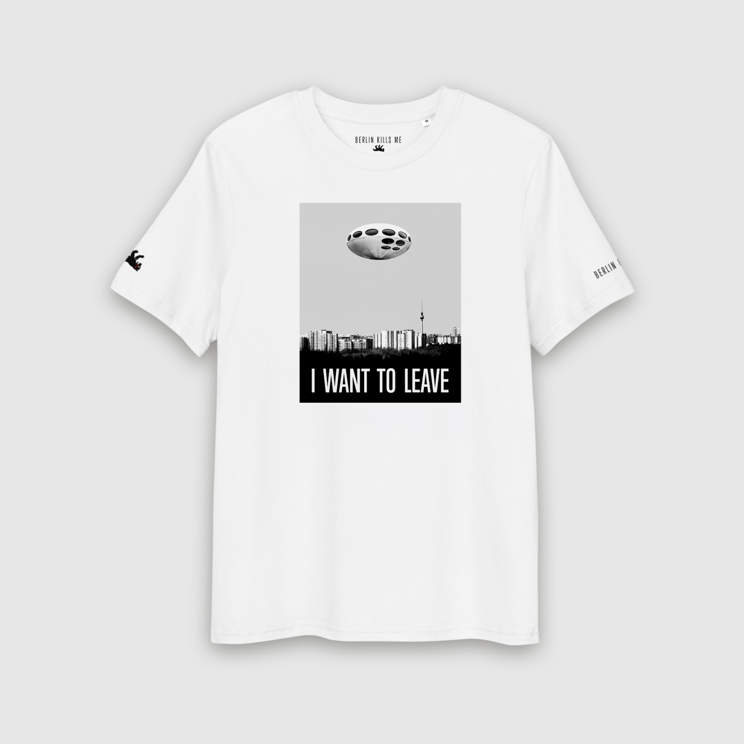 I Want To Leave Berlin UFO White Unisex Shirt