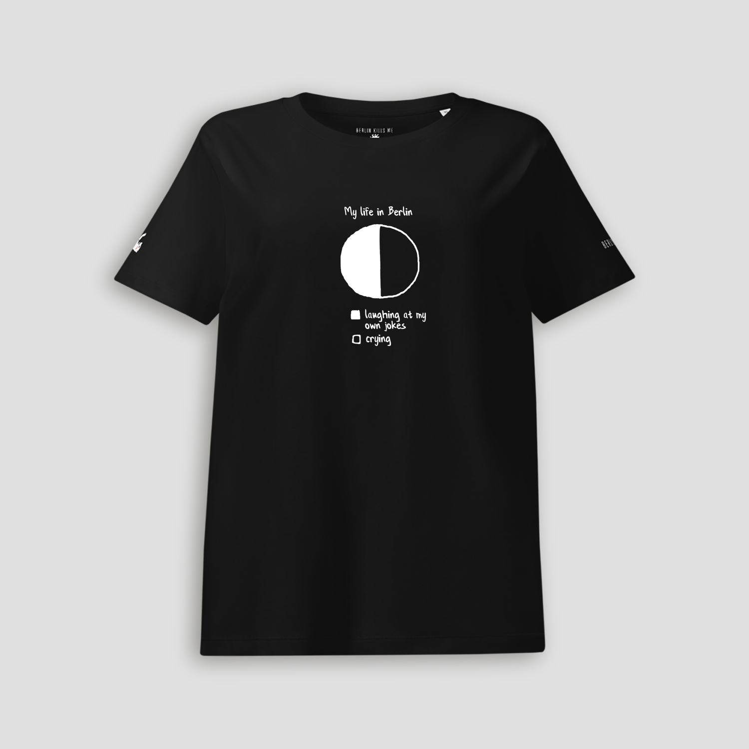 My Life In Berlin Black Ladies Fitted Organic Shirt