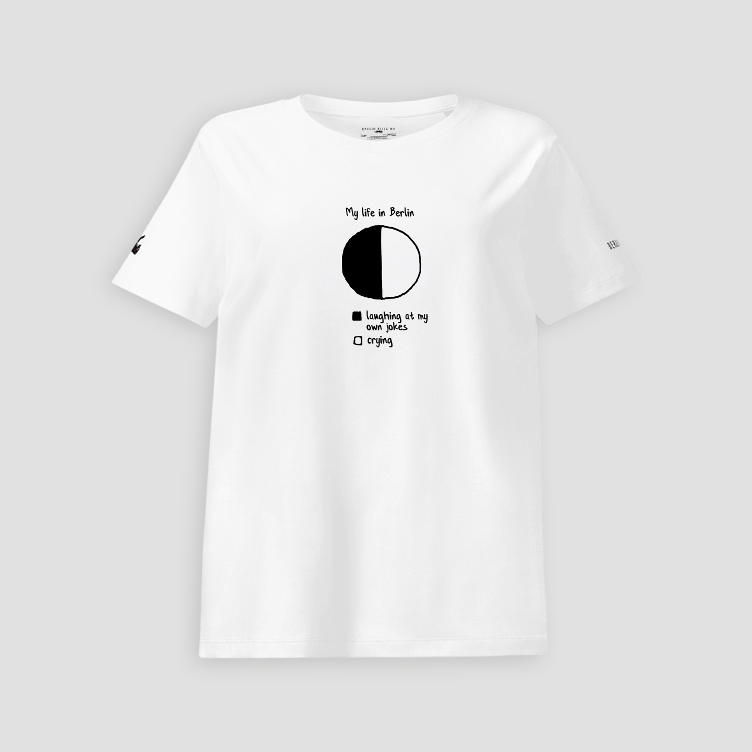 My Life In Berlin White Ladies Fitted Organic Shirt