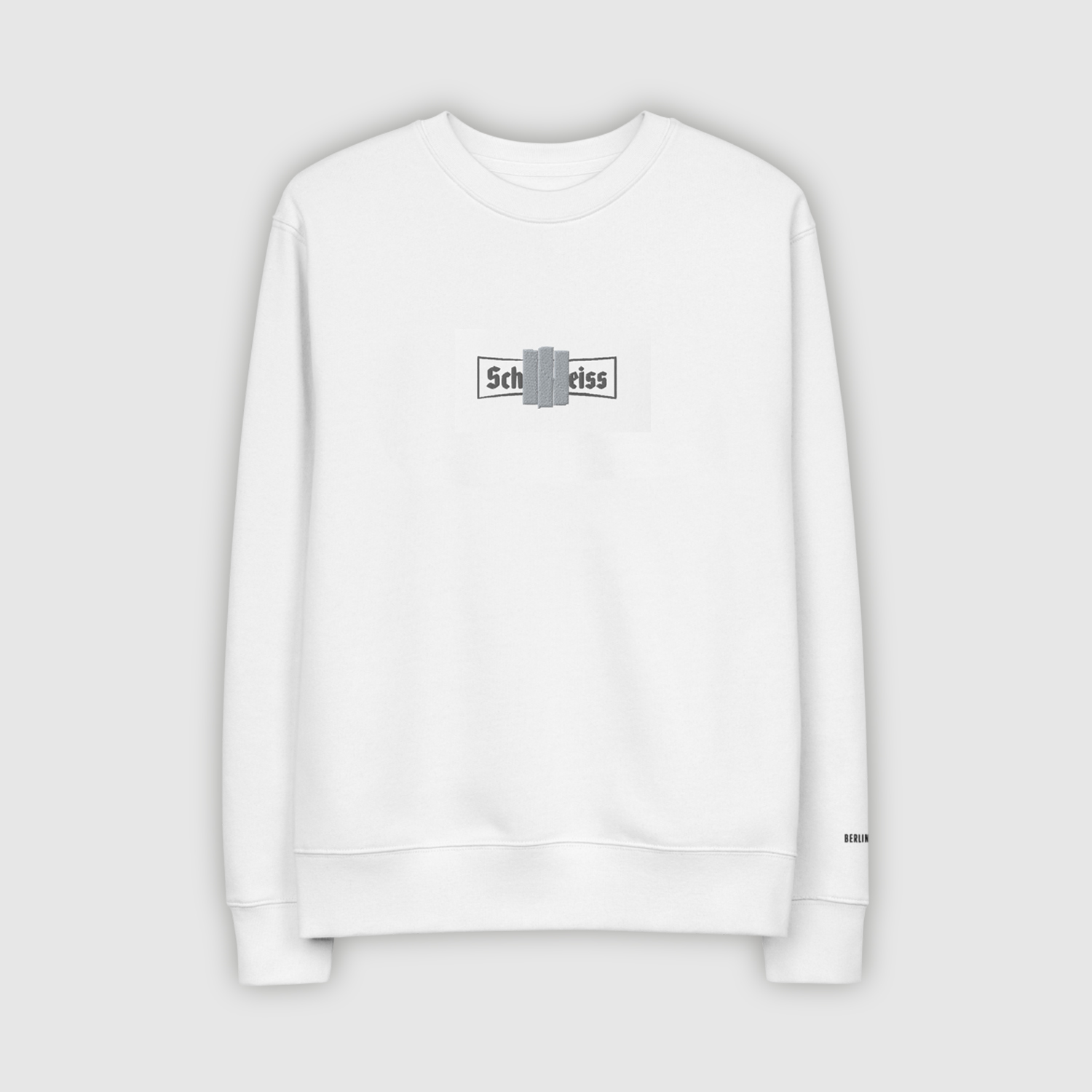 Scheiss Schultheiss Berlin Front White Unisex Eco Sweat Shirt
